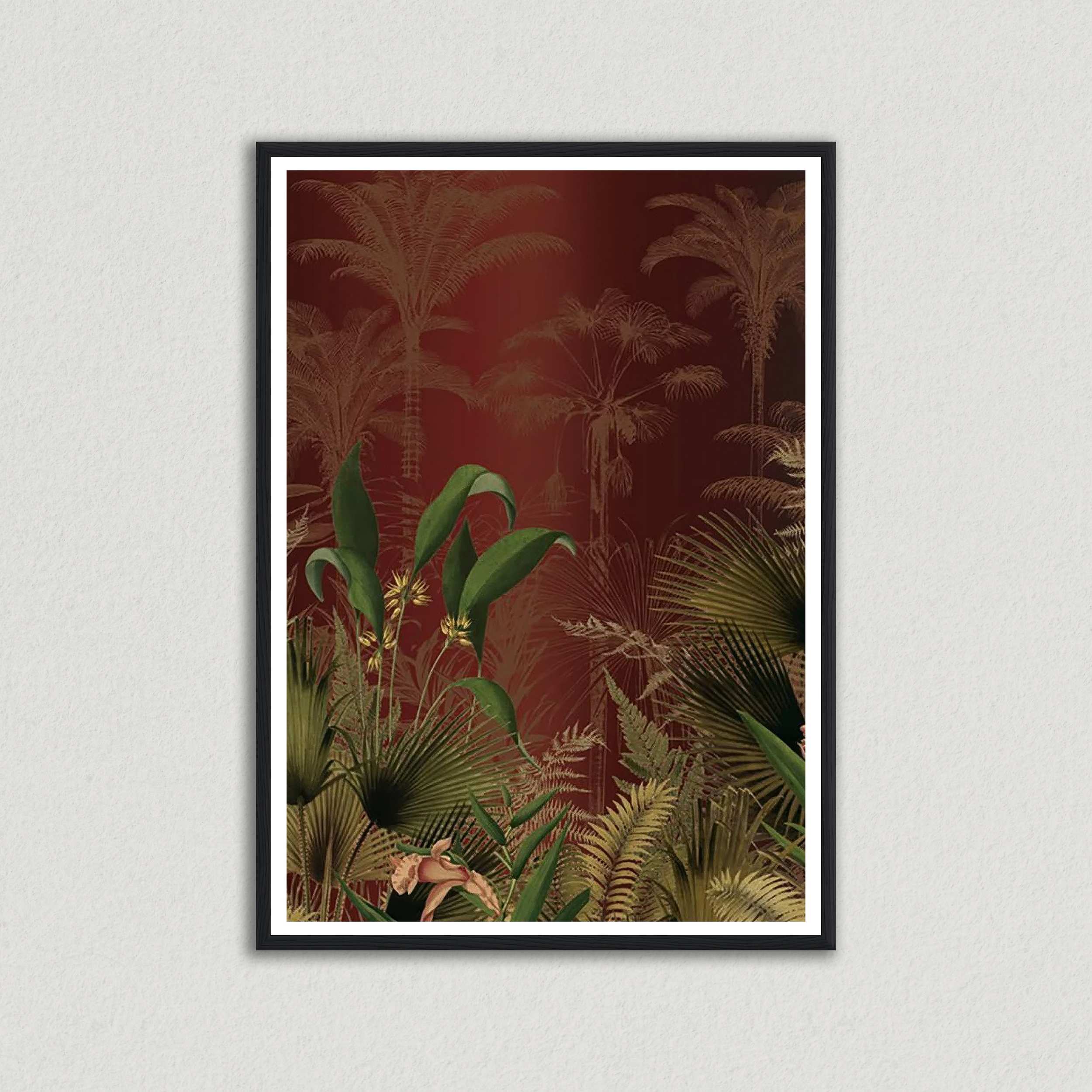 Exotic Foliage Black framed A2.png