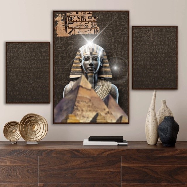 Egypt Pharaoh King Wooden Framed Poster