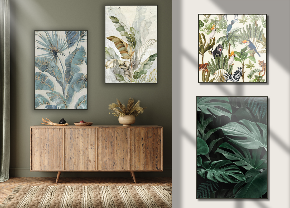 Framed foliage —printed on premium matte paper, sealed with plexiglass for a sleek, professional finish. Each piece comes in a modern metal frame,