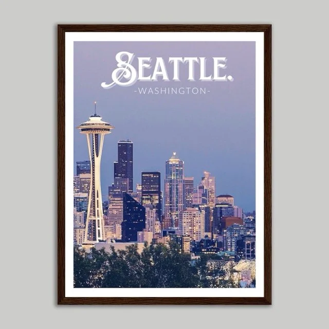 Seattle Wooden Framed Poster 30x40 cm / 12x16″