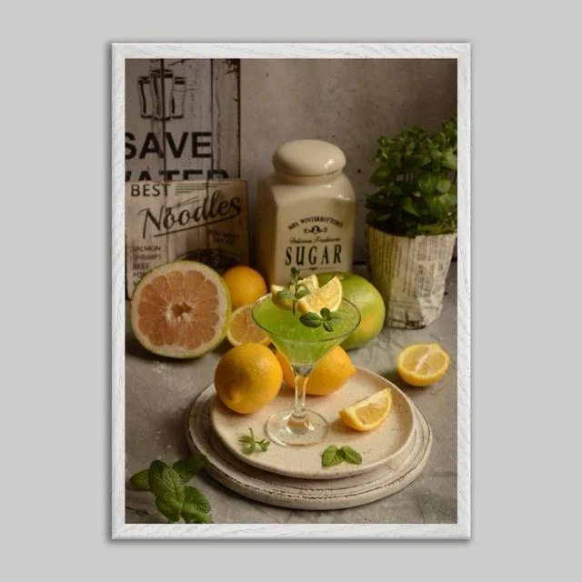 Time for Lemon Limes Premium Wooden Framed Print