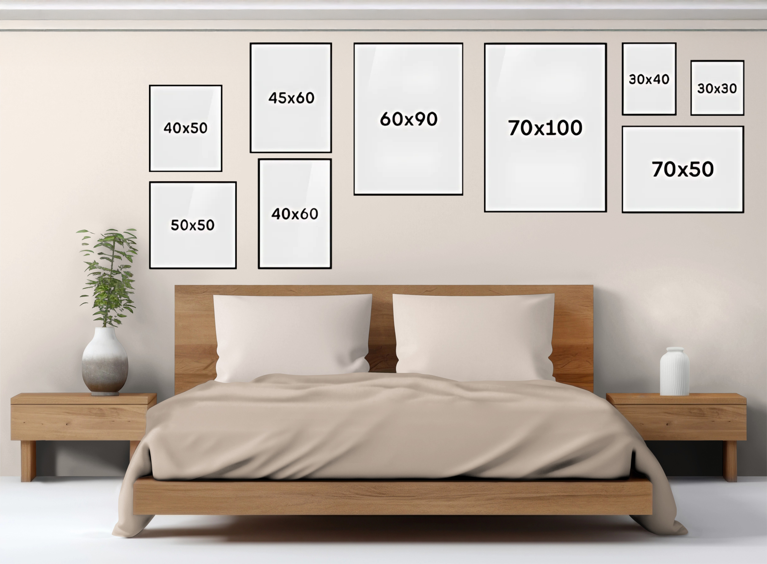 There are more Sizing options available including horizontal and virticle sizes  Note: Prices can vary from size, frame and textures a quote can be made promply upon customised order placed.