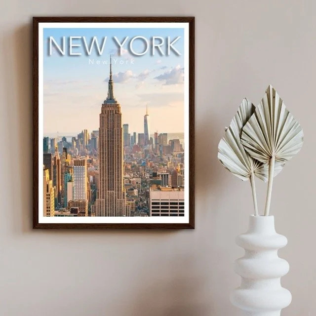 New York Wooden Framed Poster 30x40 cm / 12x16″