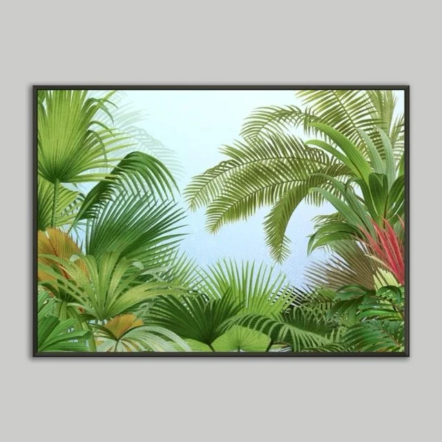 Jungle Foliage Metal Framed Poster