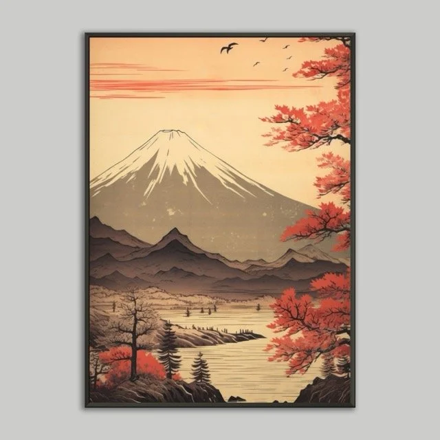 Retro Fuji Metal Framed Poster