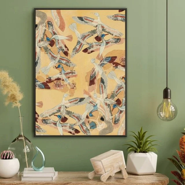 Ancient Ducks Tapestry Metal Framed Poster