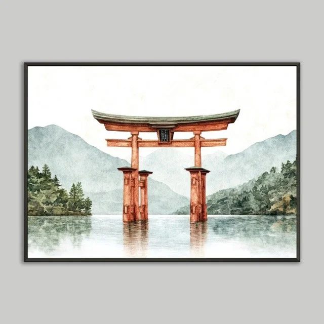 Japanese Lake Metal Framed Poster