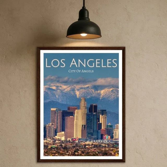 Los Angeles Wooden Framed Poster