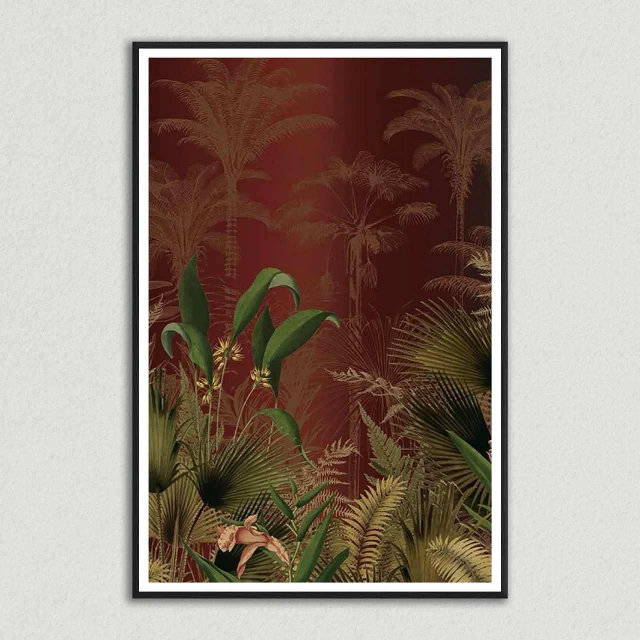 Exotic Foliage Wooden Framed Poster