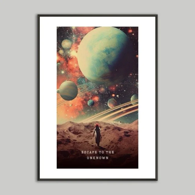 Excape to Unknown Metal Framed Print
