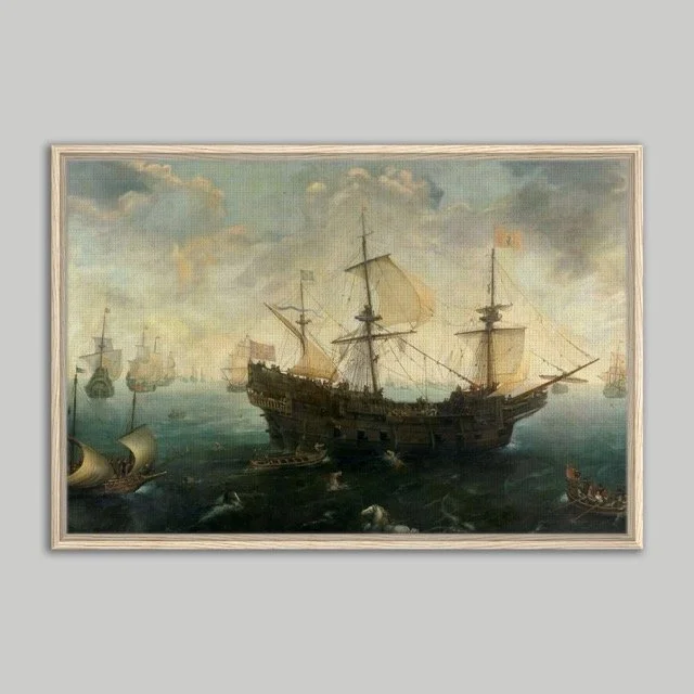 Galleon Framed Natural Canvas 60x90.jpeg