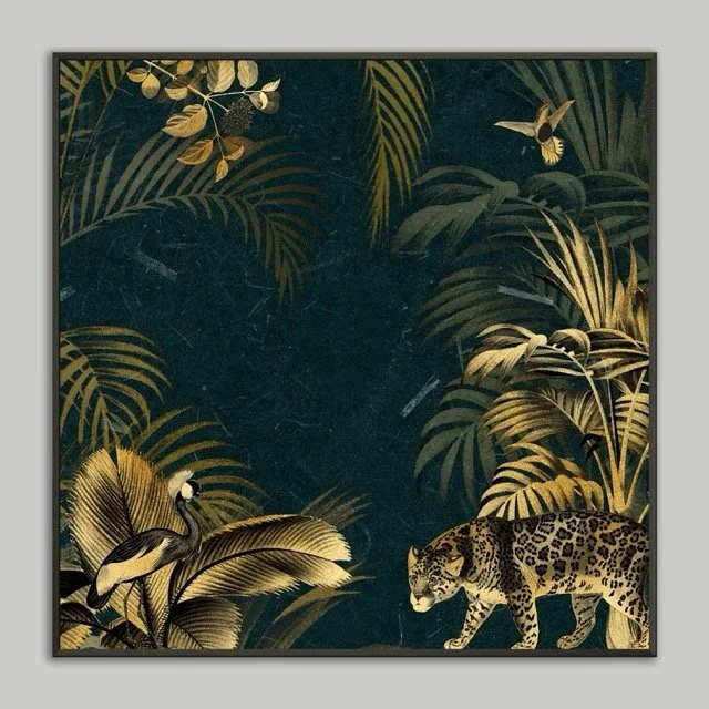 Jungle in Gold Metal Framed Poster