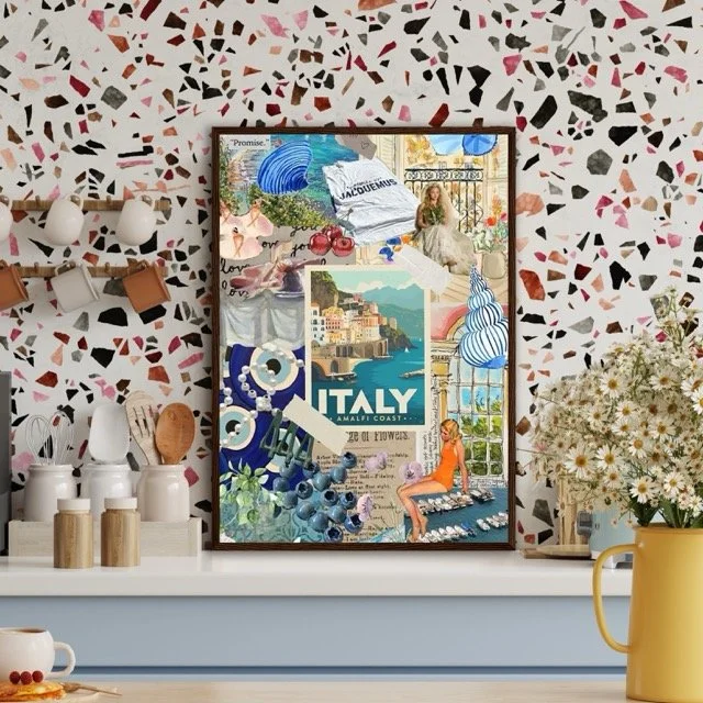 Post Card Italy Wooden Framed Poster