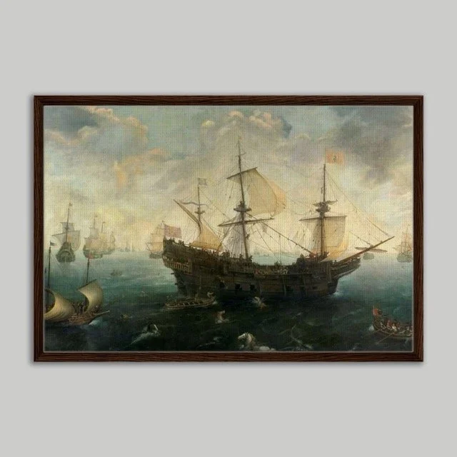 Framed Galleon Canvas 60x90 cm / 24x36″