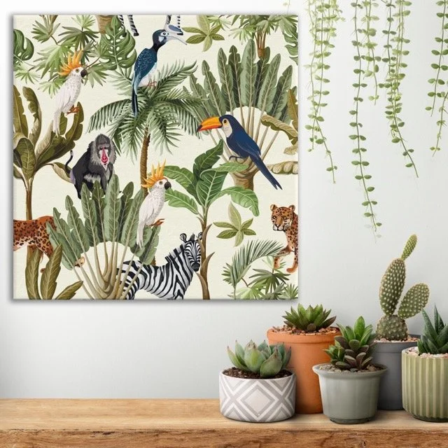 Jungle Gathering Canvas