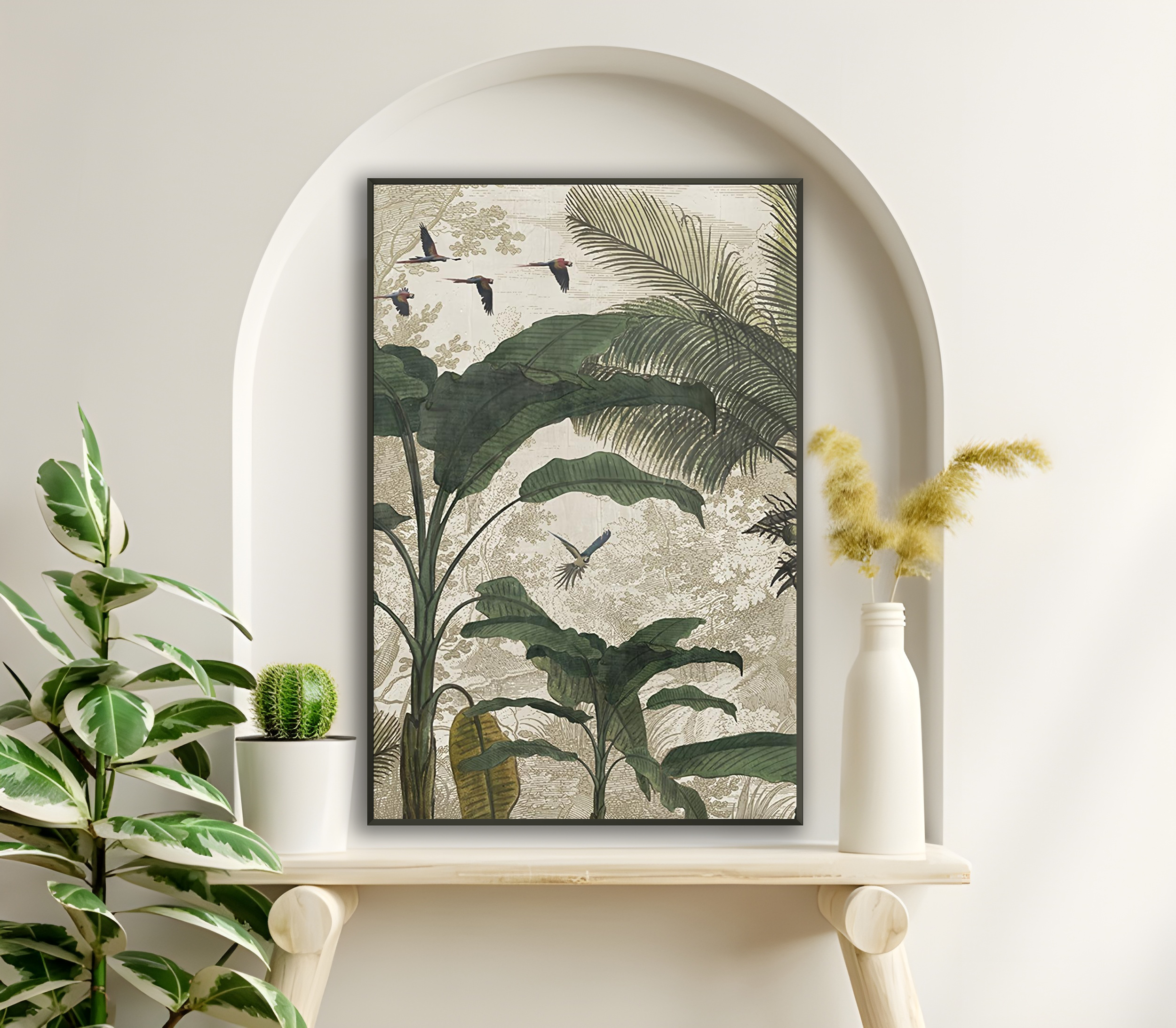 Jungle Birds Metal Framed Poster 60x90 cm / 24x36″