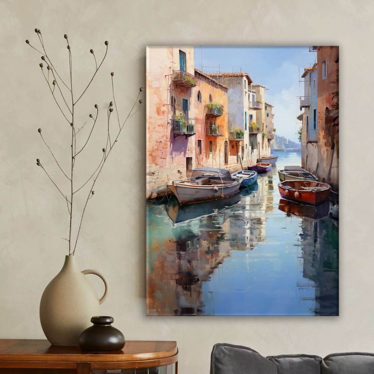 Mored Boats Canvas
