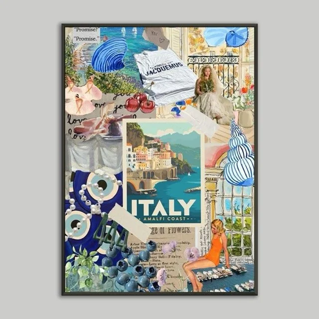 Italy Post Card Metal Framed Print