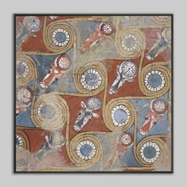 Ancient Tapestry Cows Metal Framed Poster