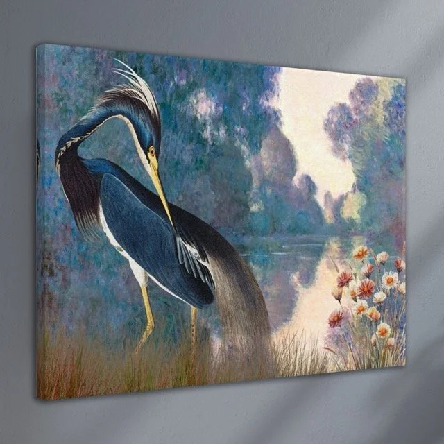 Water Bird Canvas Grey Wall .jpeg