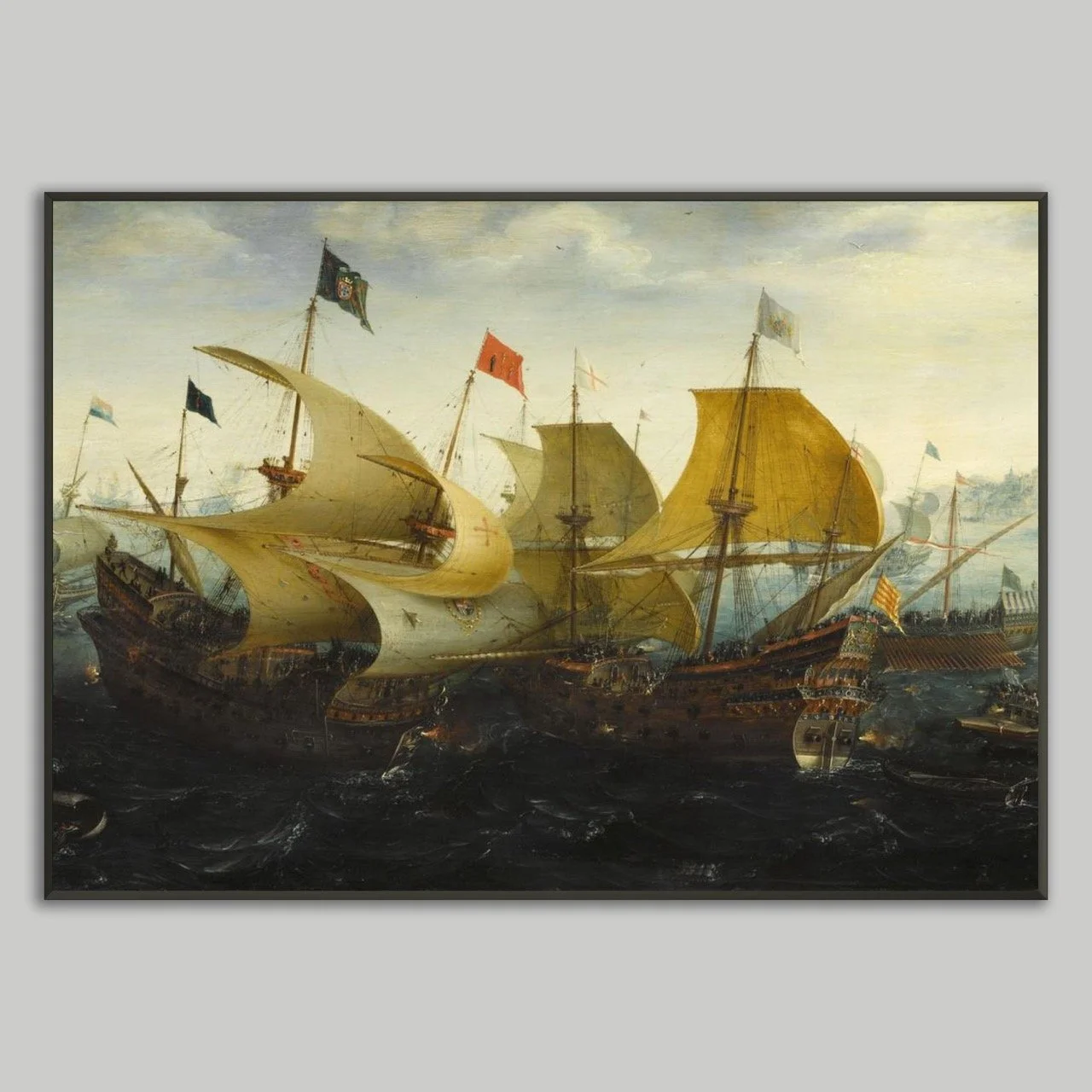 Vintage Ships Metal Framed Poster