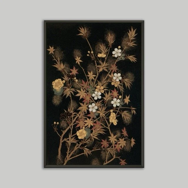 Flower Art Metal Framed Poster