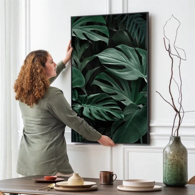 Green Foliage Metal Framed Poster