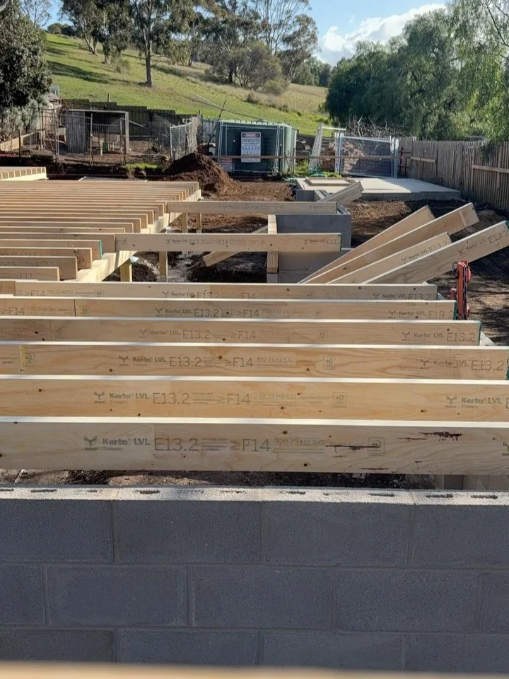 Putting joists down for underfloor insulation and floorsheets 👌 A really rewarding part of the build. 

#geelongbuilder #oceangrovebuilder #surfcoastbuilder