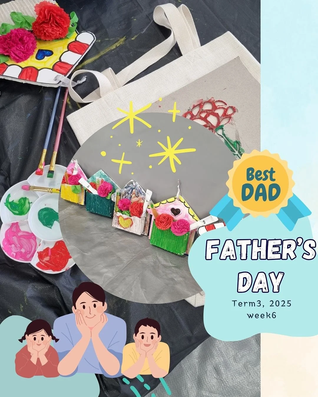 🌟 Father&rsquo;s Day Dream Art 🌟

To celebrate Father&rsquo;s Day, the children made special art gifts filled with love 💖. Using cardboard, paper flowers, and their own creative touch, they built something unique for their dads.

🎨 This activity 