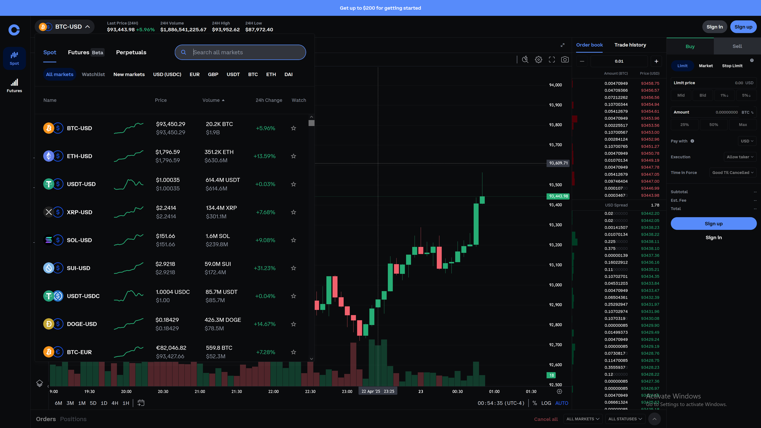 Start trading with advance base