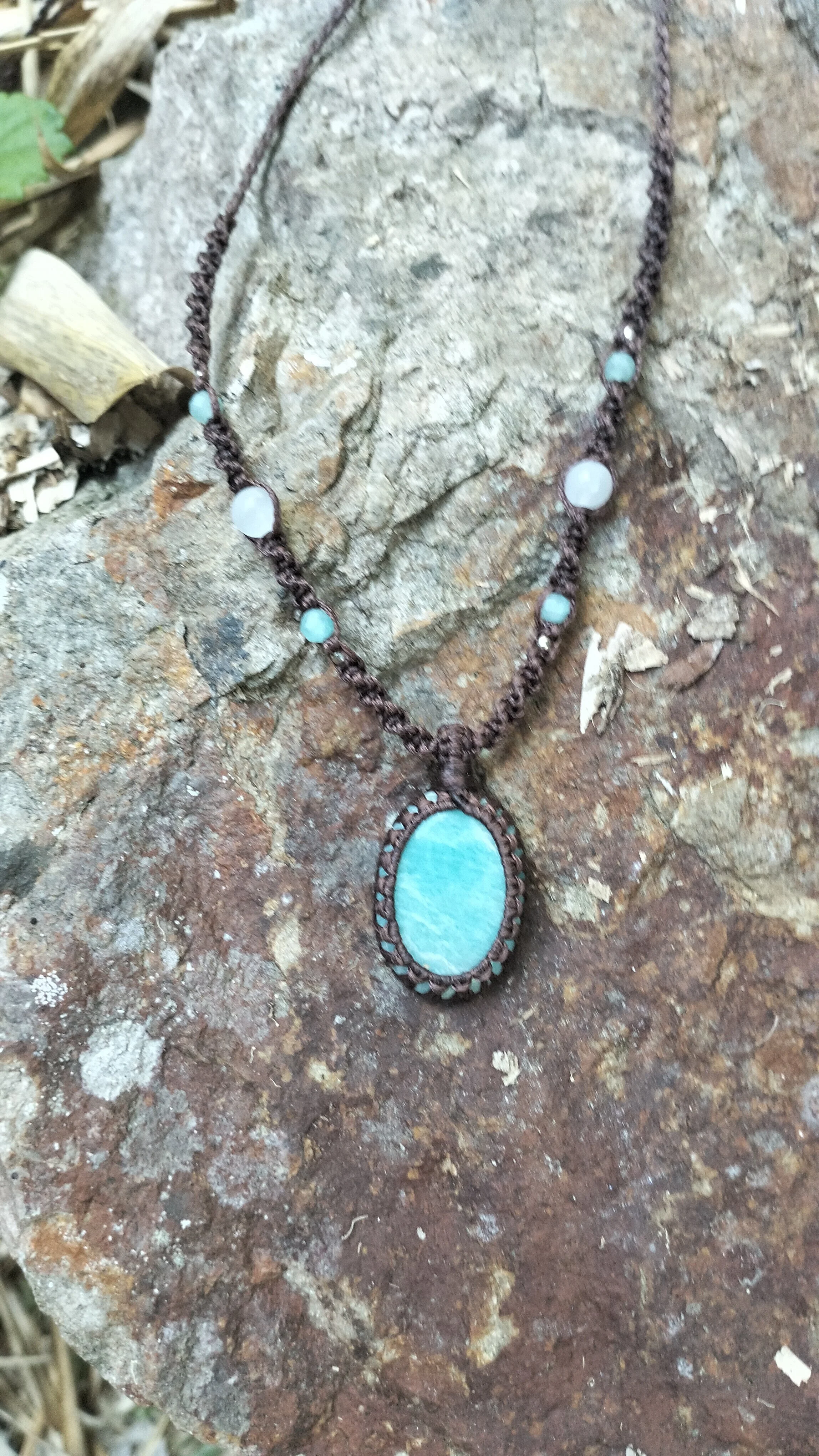 Delicate Blue Oval Amazonite Necklace