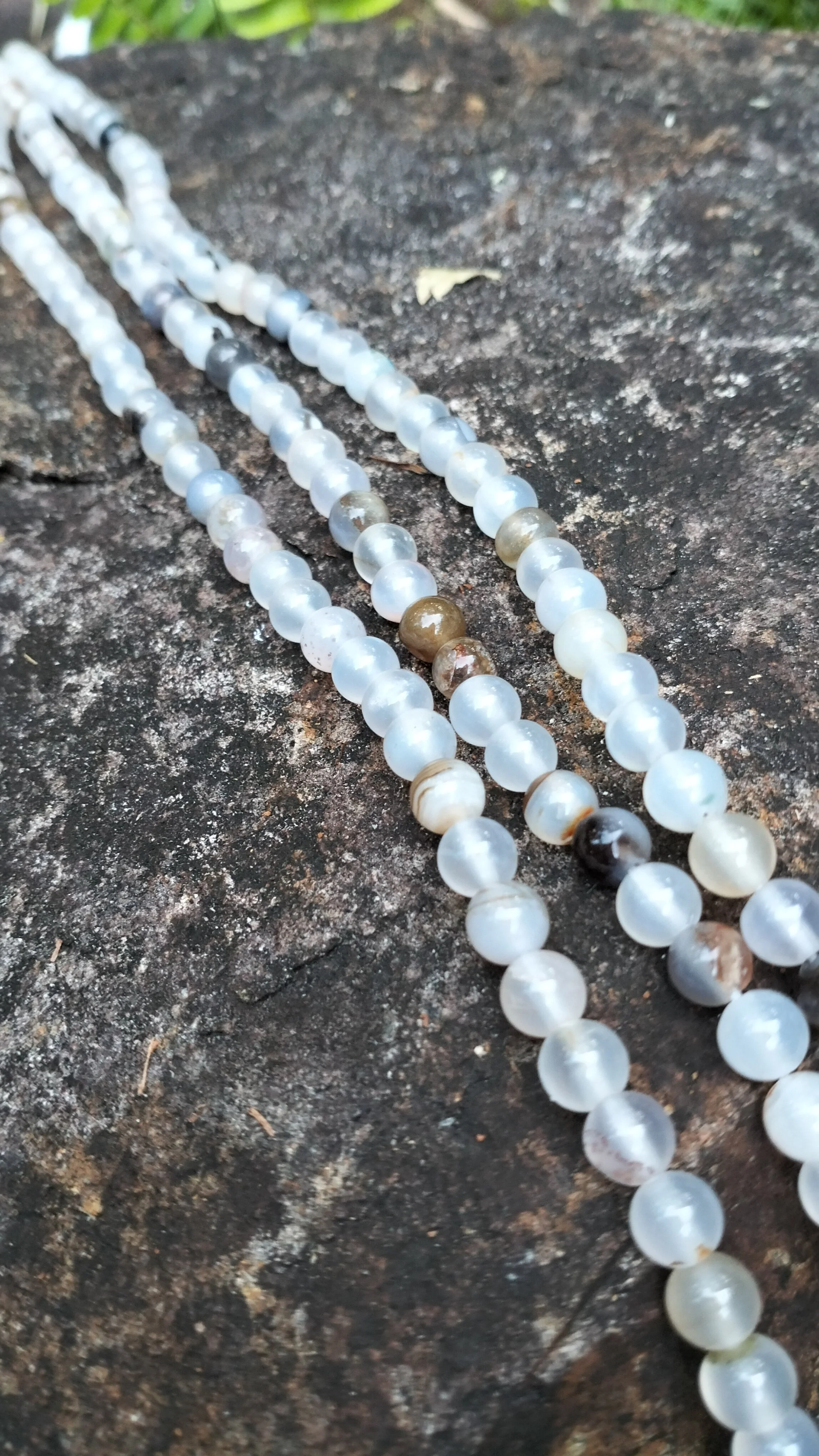 6mm Montana Lace Agate Gemstone Bead Strand, Round & Polished