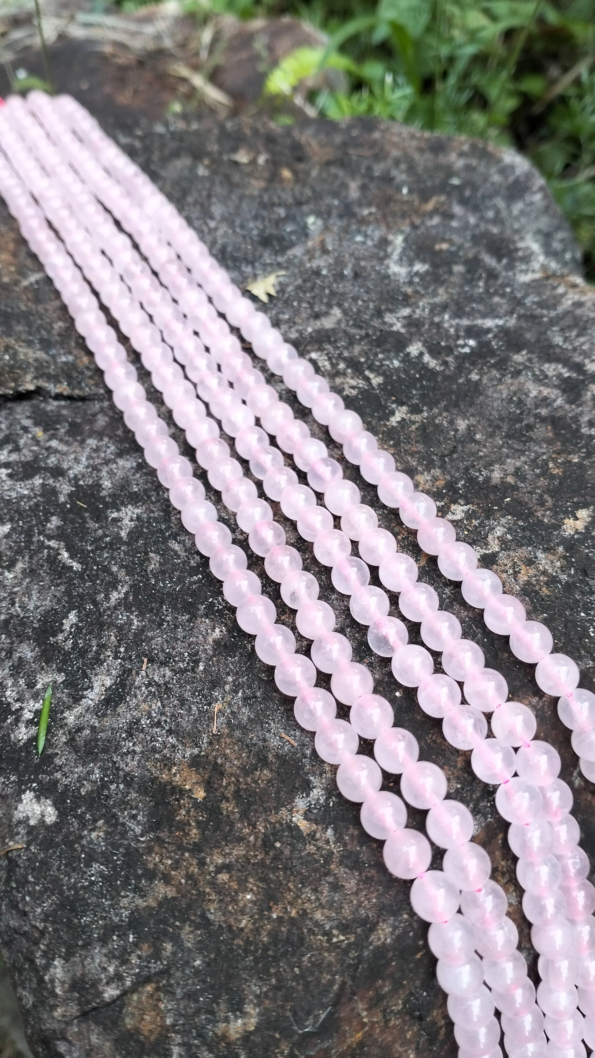6mm Rose Quartz Gemstone Bead Strand, Round & Polished