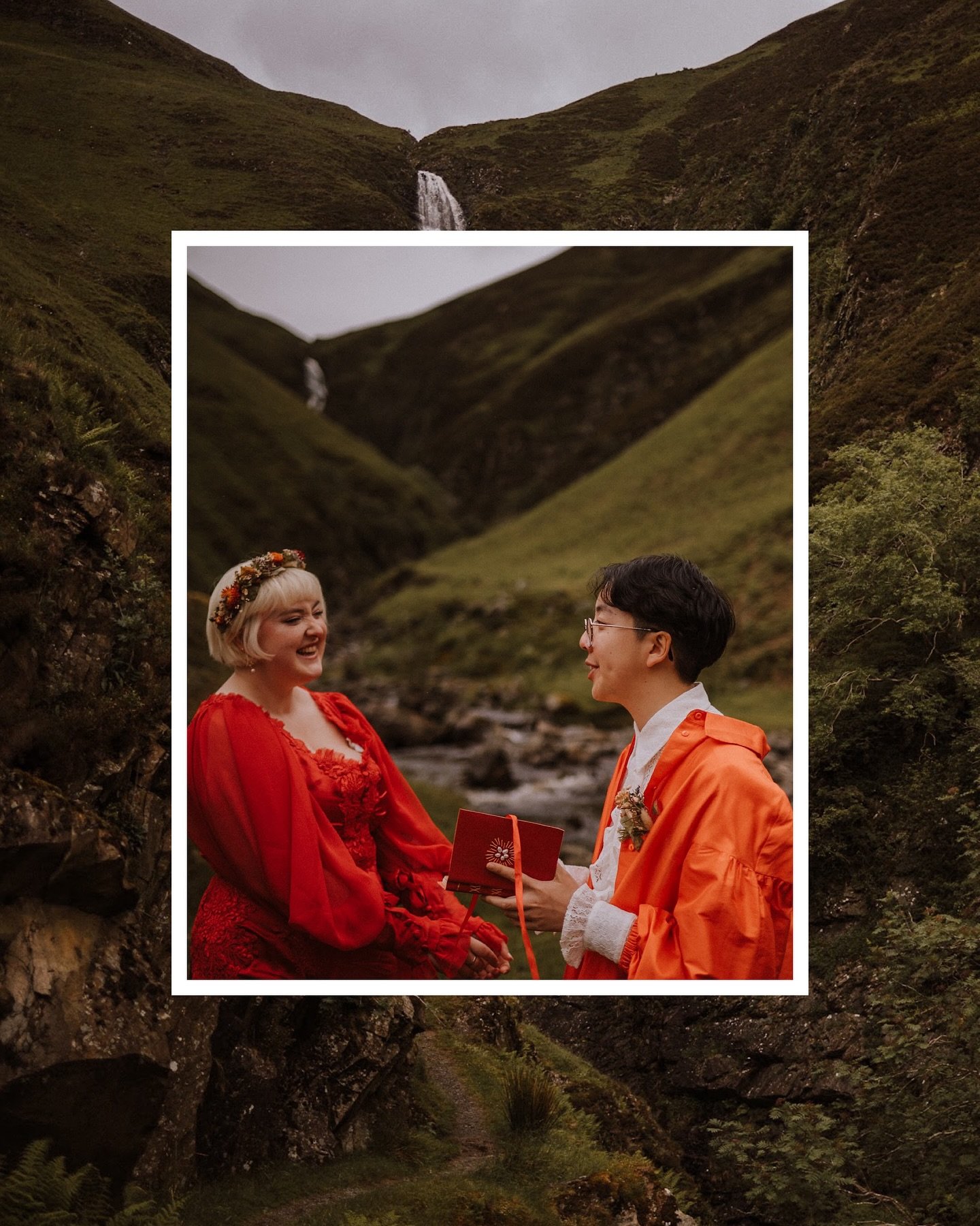 Celebrating our anniversary this week with a bunch of posts all about our wedding last year 💒

First of all I just wanted to spotlight my wife Olivia&rsquo;s incredible handiwork! She made our vow books from scratch with red leather, and goldwork em