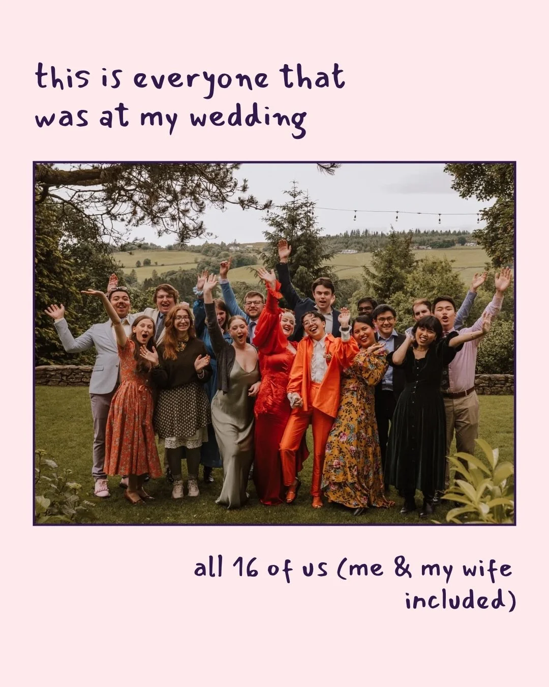 Planning a wedding that&rsquo;s all about chosen family? I got you ❤️

I had a tiny wedding myself with chosen family and it was perfect.

I understand that there are all sorts of reasons why you might want chosen family to be front and centre at you