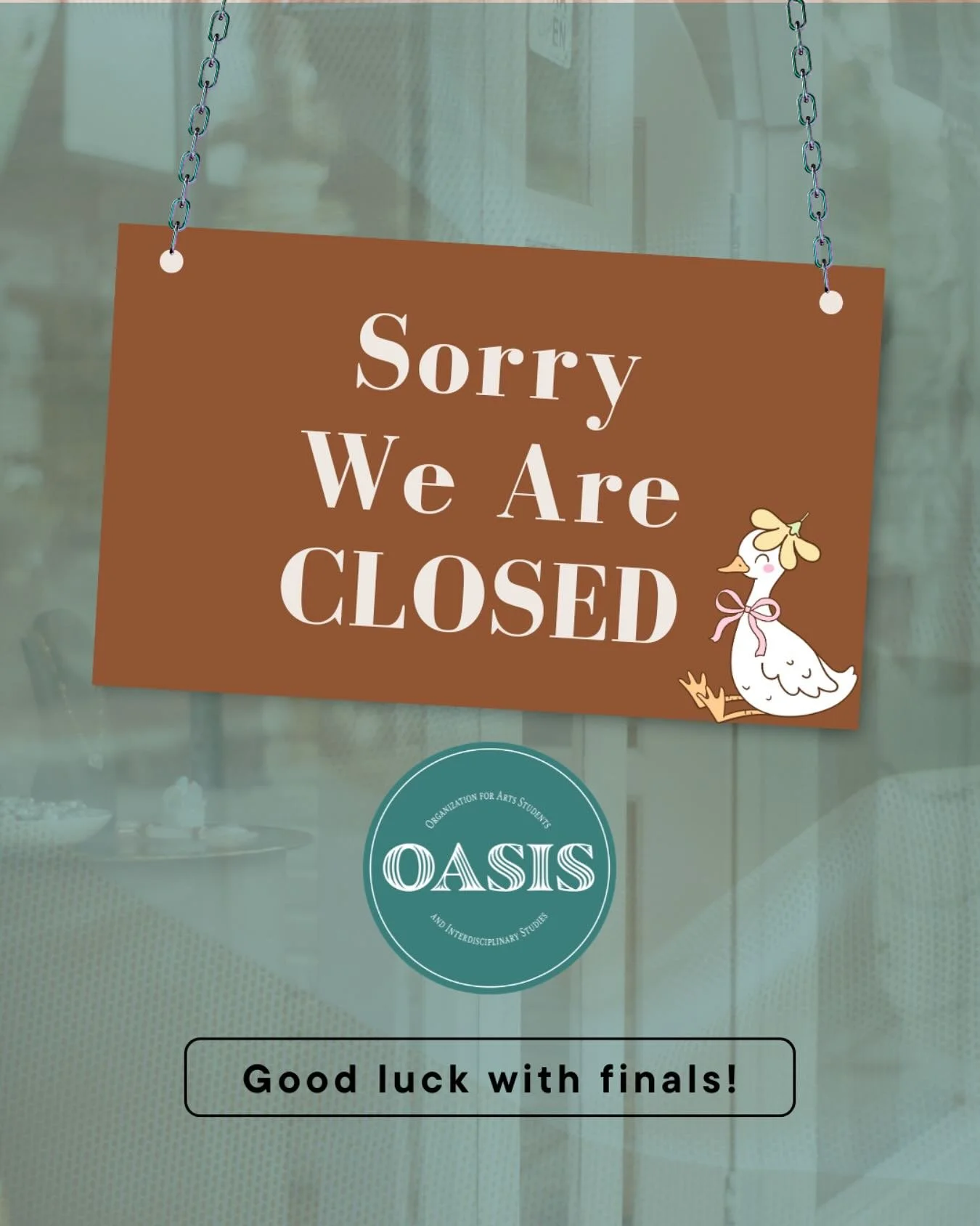 Hey arts students! The OASIS office is officially closed for the 2024-2025 school year. Check out our website for more information on where you can print on campus along with links to these university resources:

- Student Service Center
- Exam Guide