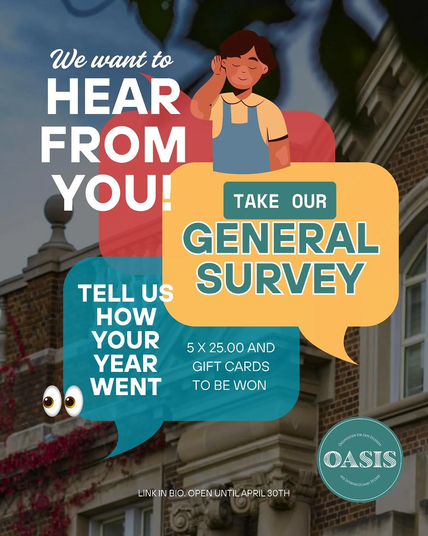 As we approach with one more week of finals to cap off the year, we too have a final project we&rsquo;re running! A Year-end General Survey! 

Take 10&ndash;17 minutes to tell us how your year went, what worked, what didn&rsquo;t, and what you&rsquo;