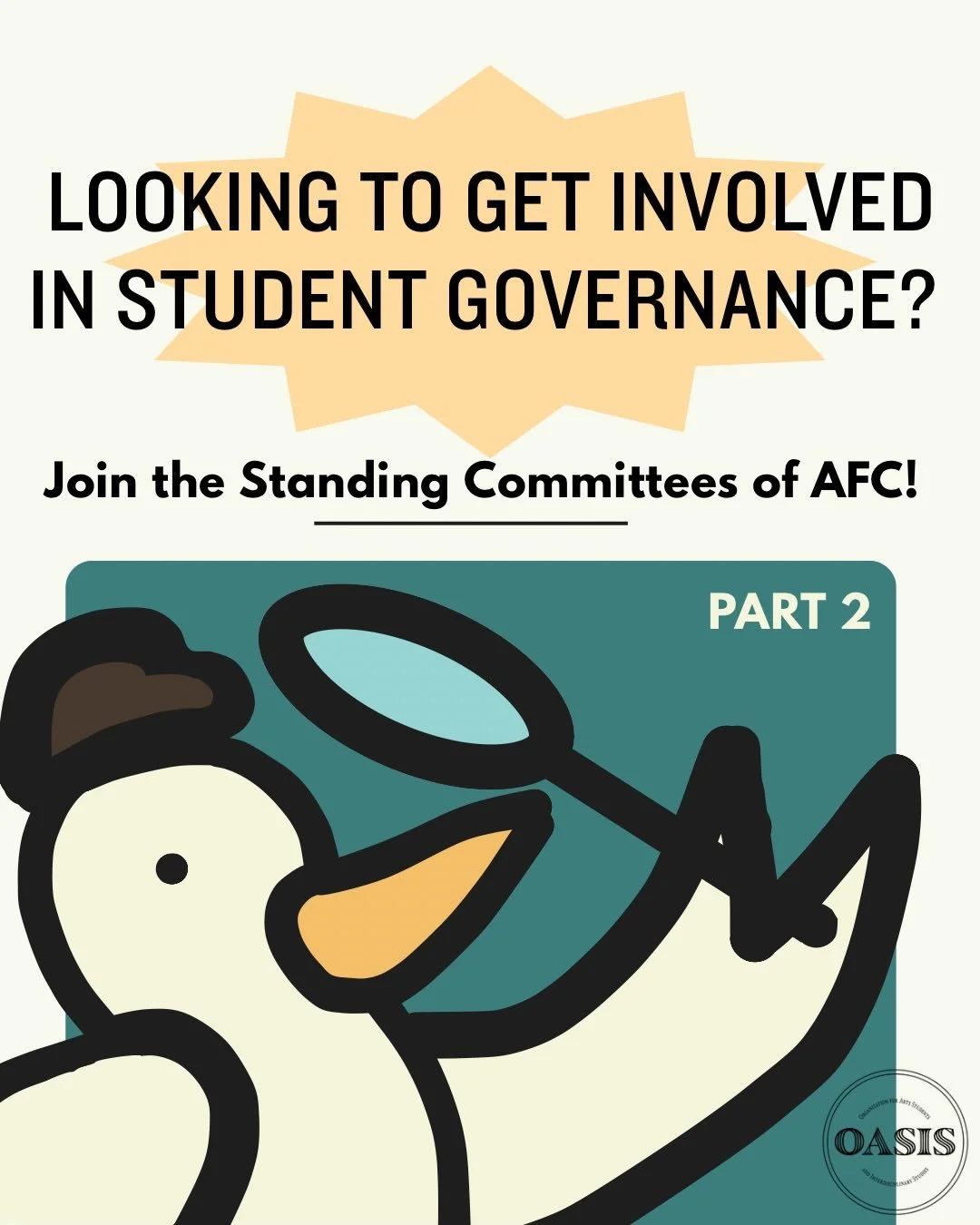 CURRENT ARTS FACULTY OPPORTUNITIES📣
Explore opportunities with AFC&rsquo;s standing committees‼️
PLEASE NOTE: availability with CEDI is still being confirmed.
 
To learn more or apply, please visit our website through the link in our bio 🔗 

#facul