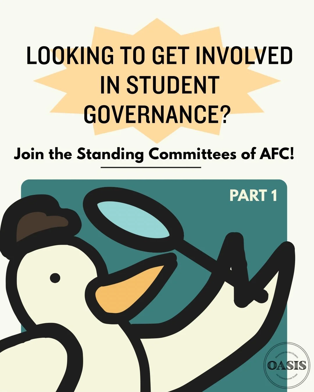 CURRENT ARTS FACULTY OPPORTUNITY 📣
Explore opportunities in the Arts Faculty Council&rsquo;s standing committees‼️

Learn more about AFC and the standing committees or apply through the link in our bio 🔗 

#facultyofarts #universityofalberta