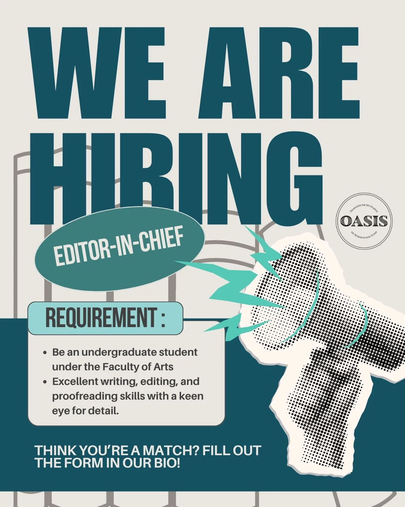 OASIS has selected an editor in chief for our undergraduate journal Crossings for the 2026/2027 year!

Thank you to everyone who applied for the role and we look forward to the upcoming year!