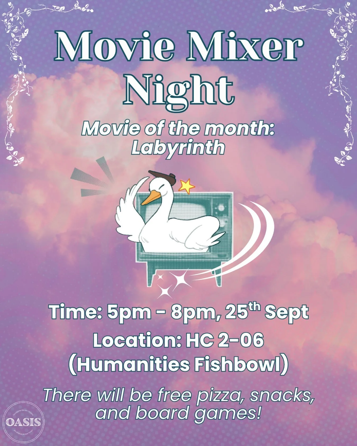 🎬Join us THIS FRIDAY for our Free Movie Mixer Night in the Humanities Fishbowl‼️
🍕🍫 🎲♟️

#ualbertastudents #universityofalberta