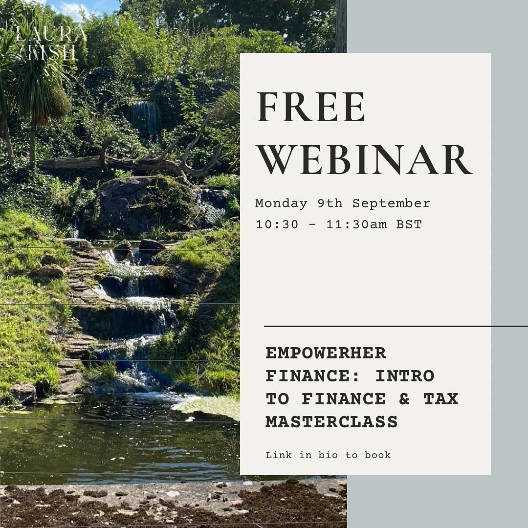 Hands up if you want a free masterclass on business finance and tax 🙋🏼&zwj;♀️🙋🏼&zwj;♀️

Happy to answer any questions - drop me a DM or book a free discovery call.

#free #freewebinar #freemasterclass #freetraining #financetraining #training #fin