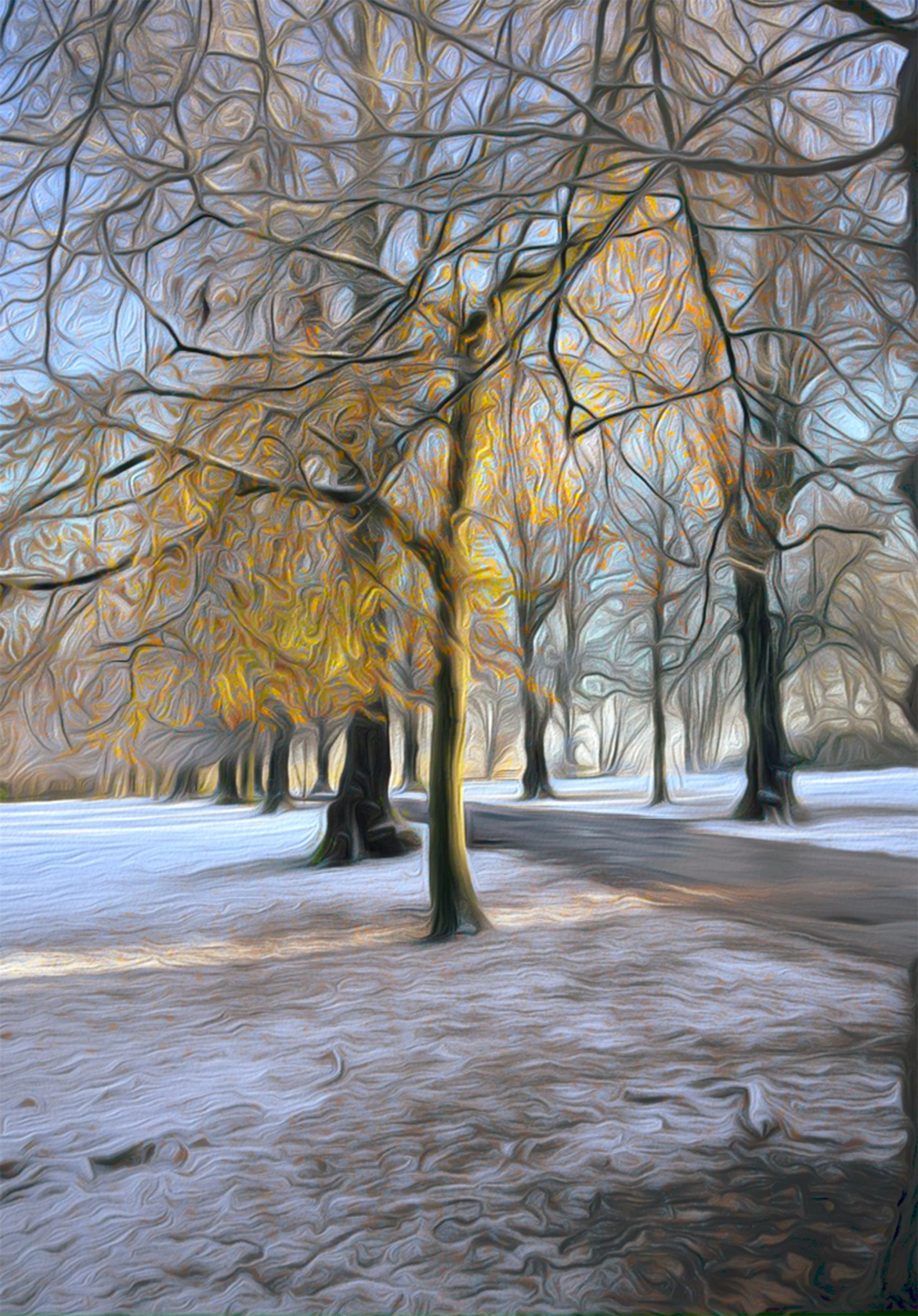 The fire tree: even in bleak winter, life can be found, glimpsed, or imagined.