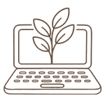 Laptop with a plant growing out of it