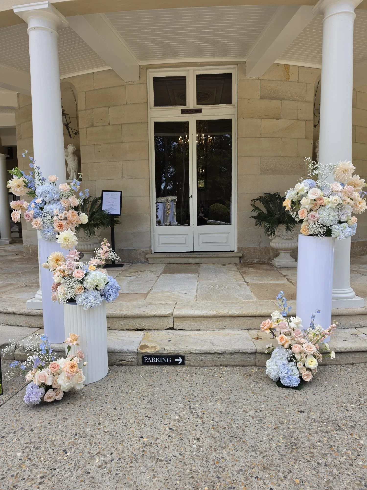 Oatlands House Door Frame Pillar Florals by Love Story Blooms