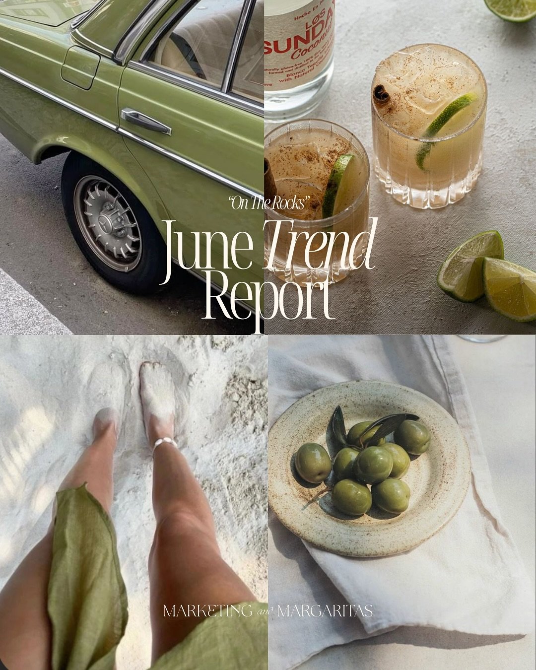 &ldquo;On The Rocks&rdquo; is here: YOUR JUNE TREND REPORT. 📄🍸🍋&zwj;🟩

Each month we will be pulling together a selection of our favourite trends, campaigns &amp; creative moves worth knowing.

Which one&rsquo;s your fave?

#SocialMediaMarketing 