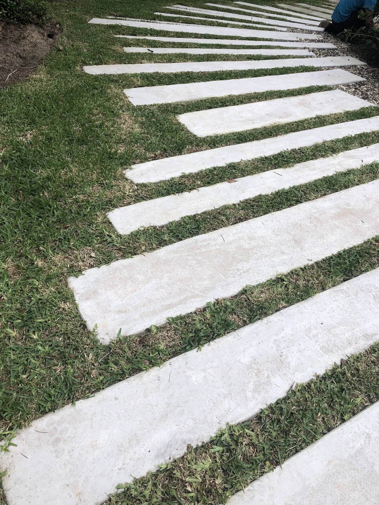 Concrete plank stepping path set in St. Augustine