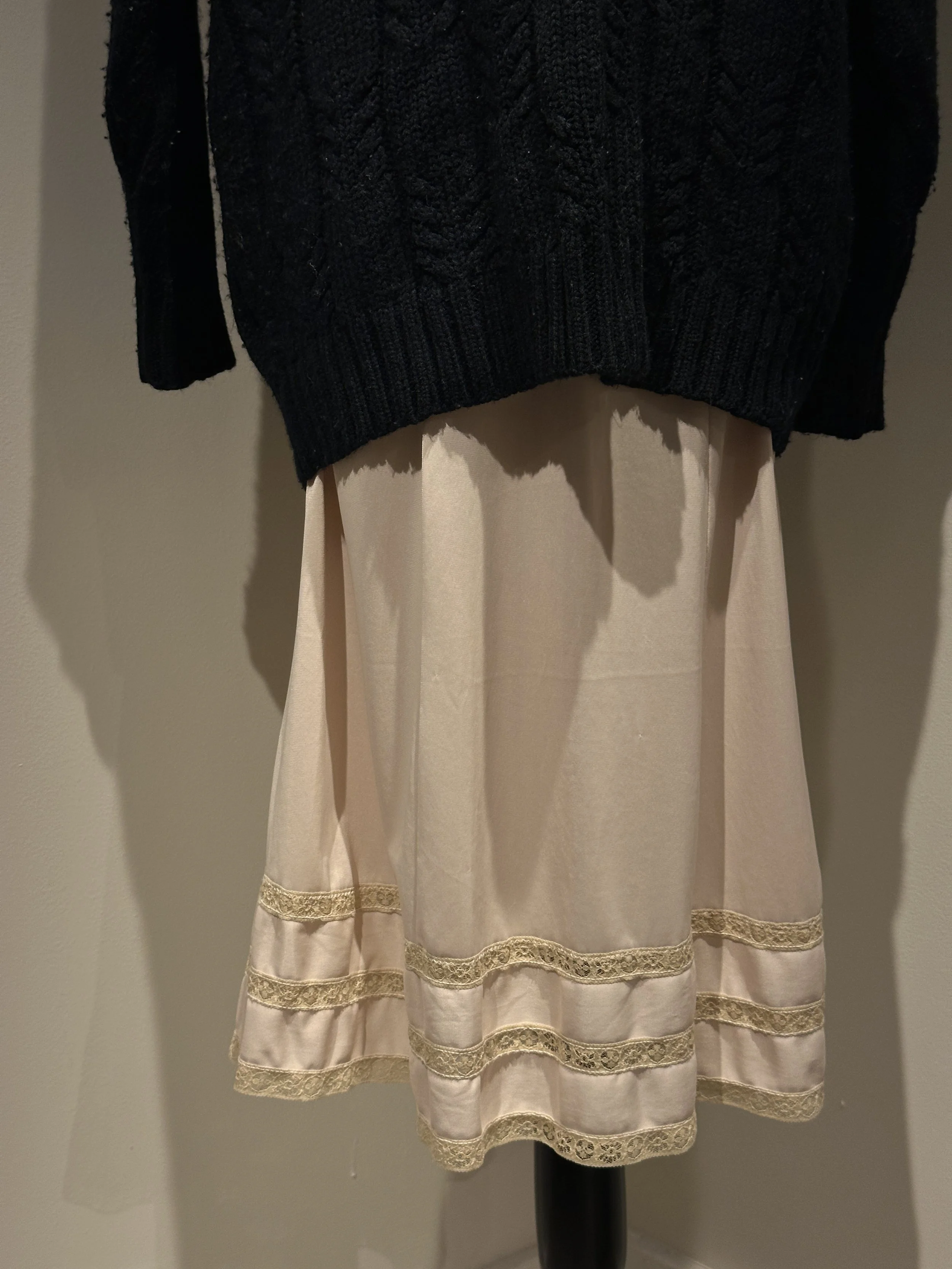 Vintage Champagne Slip Skirt