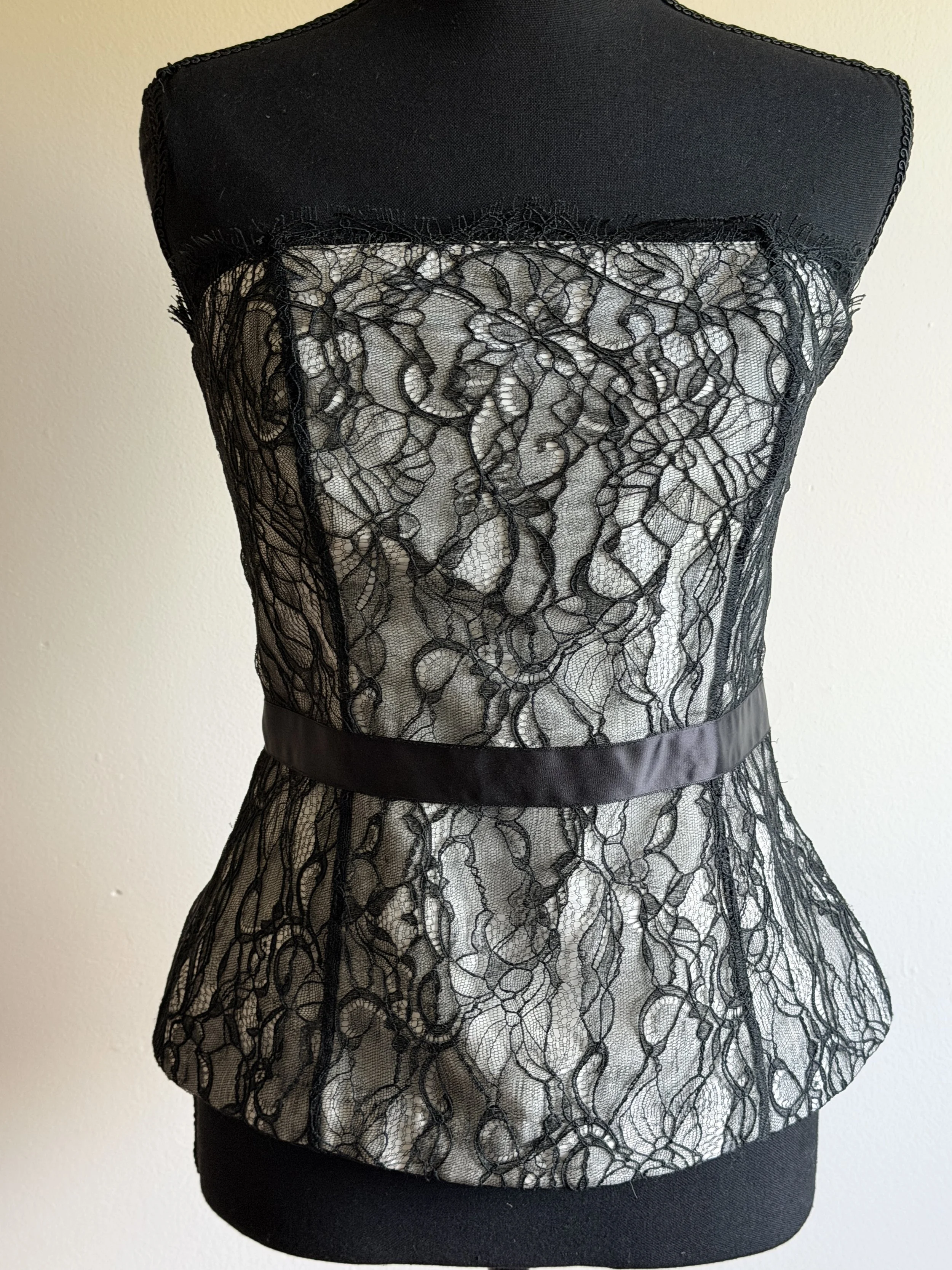 Black Lace Strapless Top