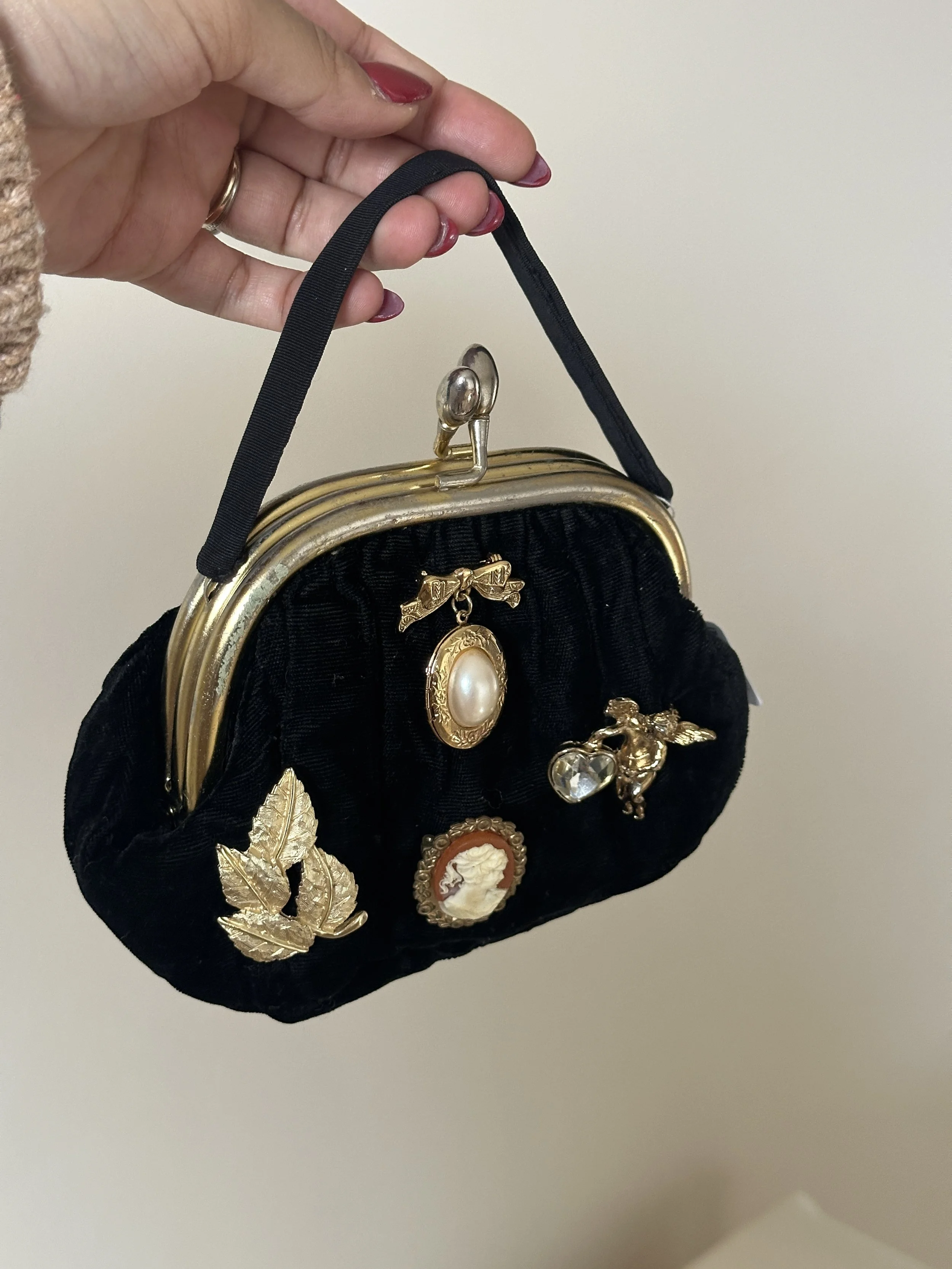 velvet bag w: brooch 2.JPG
